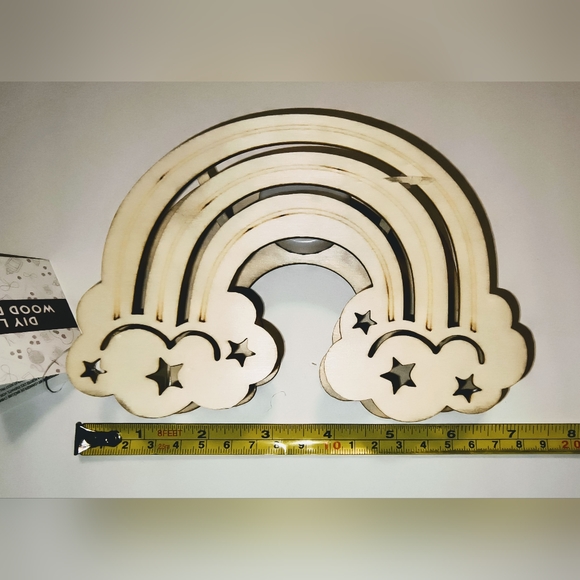 Rainbow LED unfinished wood light nightlight room decor - Picture 4 of 10